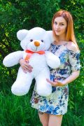белый мишка рафаэль 80см