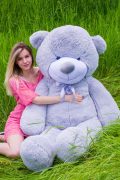 серый плюшевый медведь 2 метра