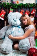 серый плюшевый мишка Ветли 140см