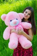 розовый мишка рафаэль 80см